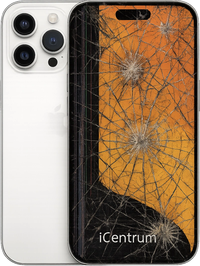 Wymiana wyświetlacza iPhone - telefon z wylanym ekranem